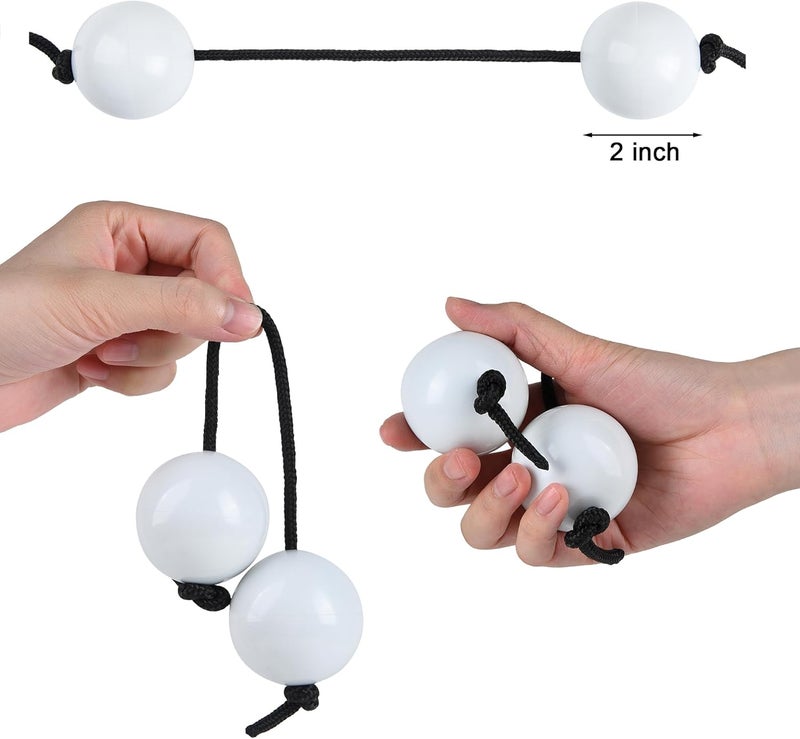 MGTECH 2Pcs Asalato Shakers, Kashaka Rhythmic Ball African Musical Instrument Aslatua Shakers, White - Image 2